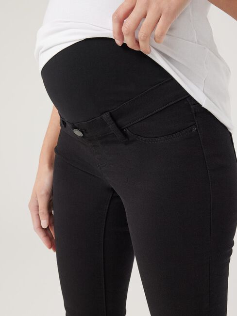 Maternity Skinny Jeans, Black, hi-res