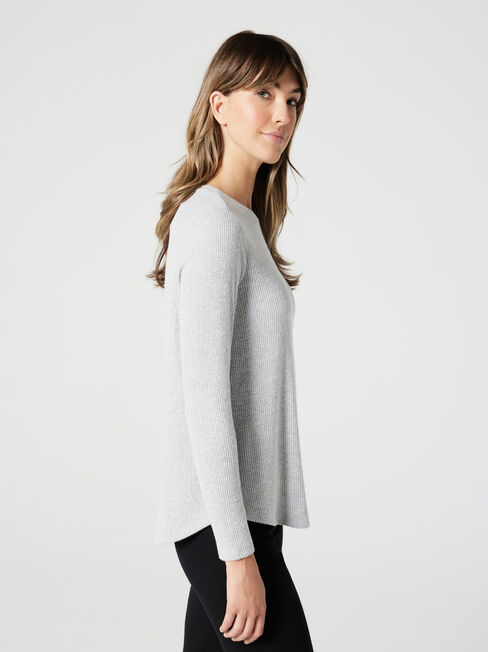 Sophie Rib Soft Touch Pullover, Grey Marle, hi-res