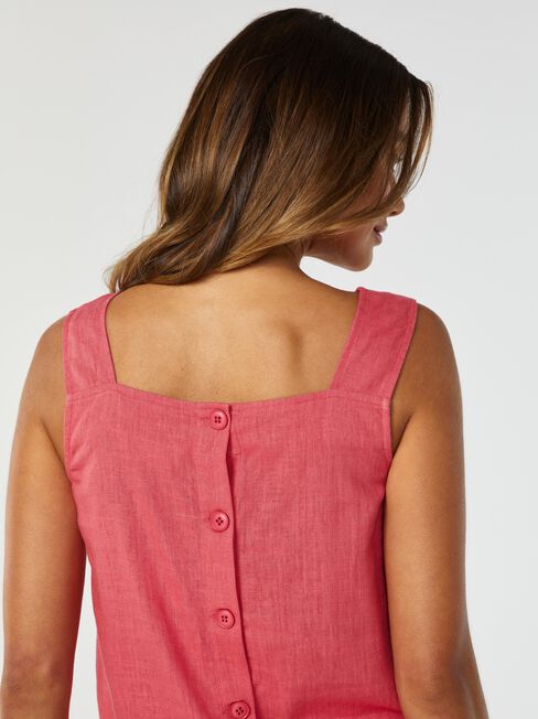 Belle Button Back Cami, Pink, hi-res