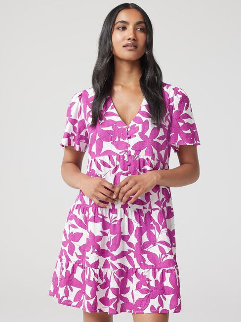 Billie Tiered Dress, Print, hi-res