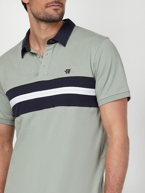 SS Ashton Panel Jersey Polo, Green, hi-res