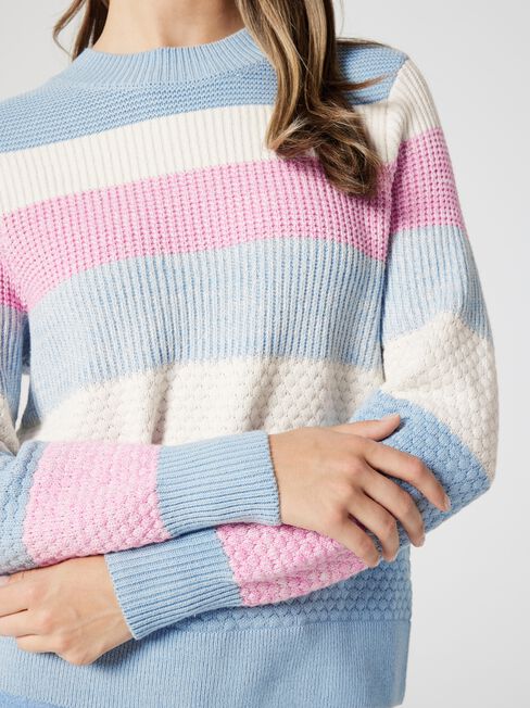 Poppy Multi Twist Knit, Blue & Pink Multi, hi-res