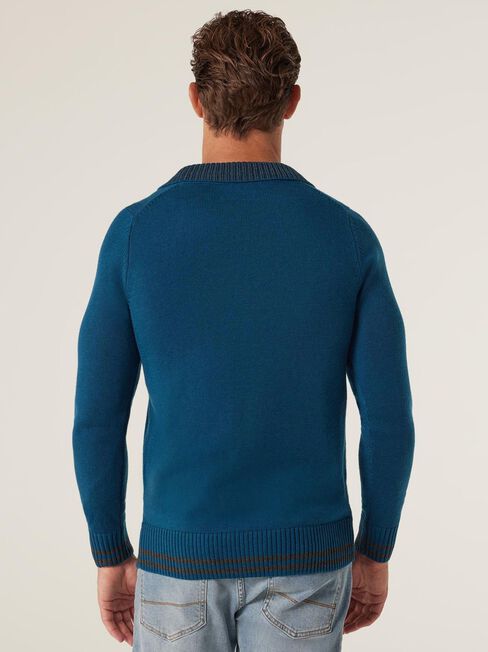 Franklin Open Collar Neck, Blue, hi-res