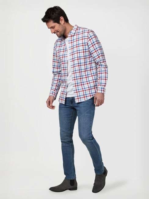 LS Sid Check Shirt, Red, hi-res