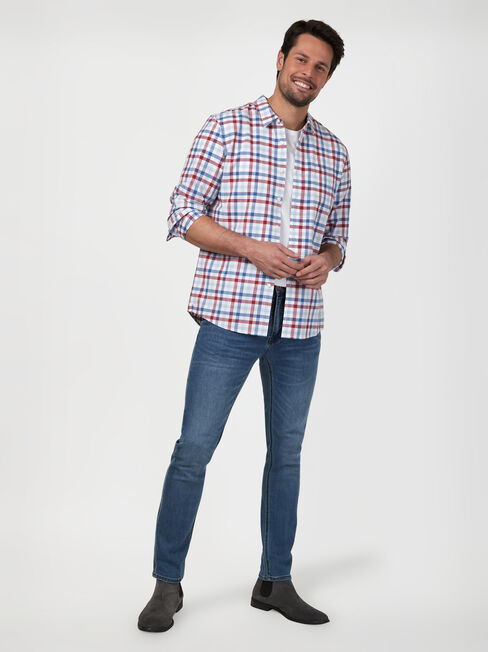 LS Sid Check Shirt, Red, hi-res