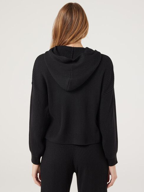 J-Luxe Rib Hoodie, Black, hi-res