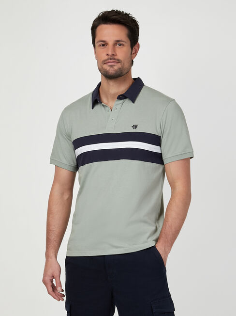 SS Ashton Panel Jersey Polo, Green, hi-res