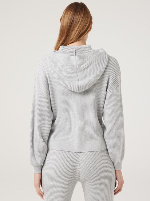 J-Luxe Rib Hoodie, Grey Marle, hi-res