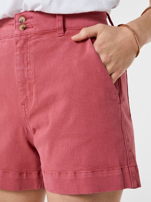 Georgia Tummy Trimmer Denim Short, Red, hi-res