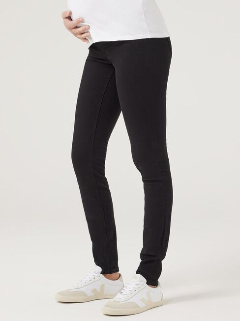 Maternity Skinny Jeans, Black, hi-res