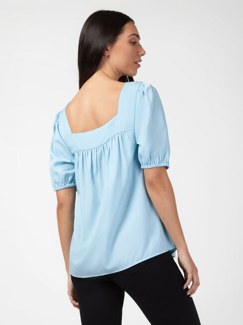 Violet Square Neck Top, Blue, hi-res