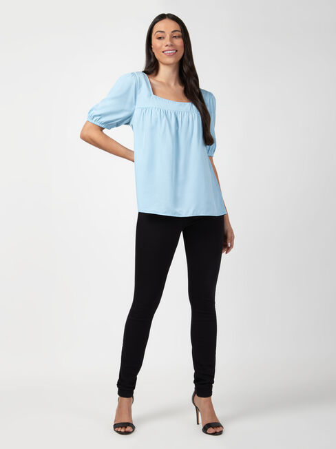 Violet Square Neck Top, Blue, hi-res