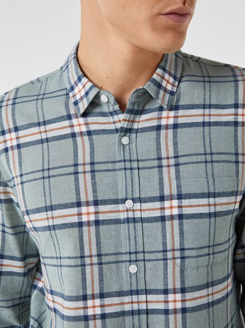 LS Taylor Check Shirt, Green, hi-res