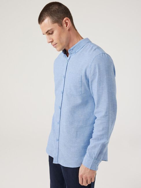 LS Brody Textured Shirt, Blue, hi-res