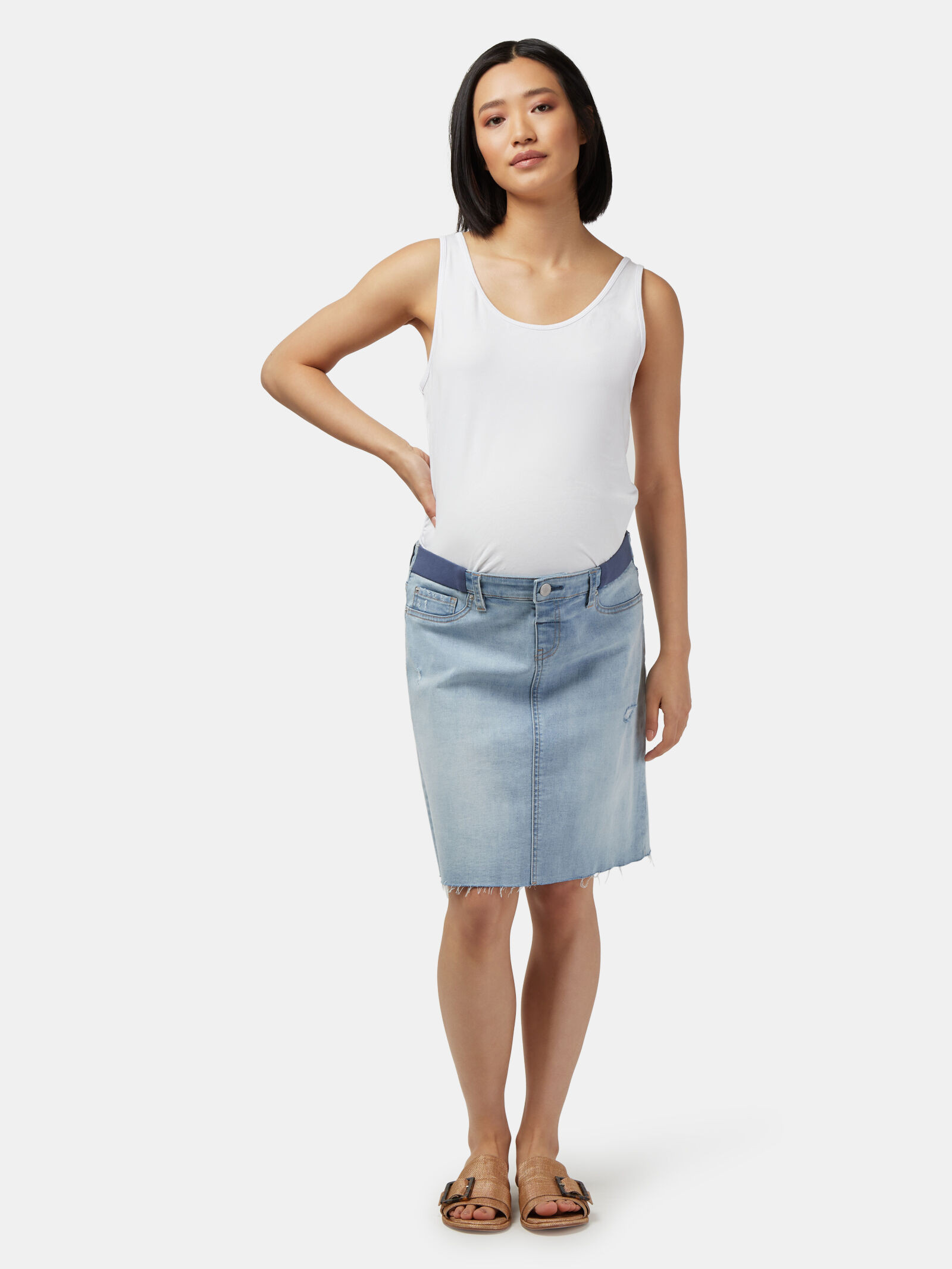 Buy online Solid Blue Distressed Denim Skirt from Skirts & Shorts for Women  by Urbanpoche for ₹1199 at 29% off | 2024 Limeroad.com