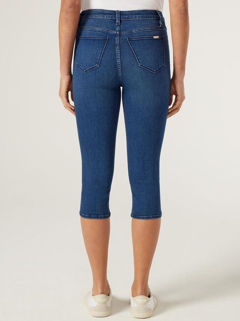 Maddy Mid Waisted Pedal Pusher, Dark Indigo, hi-res