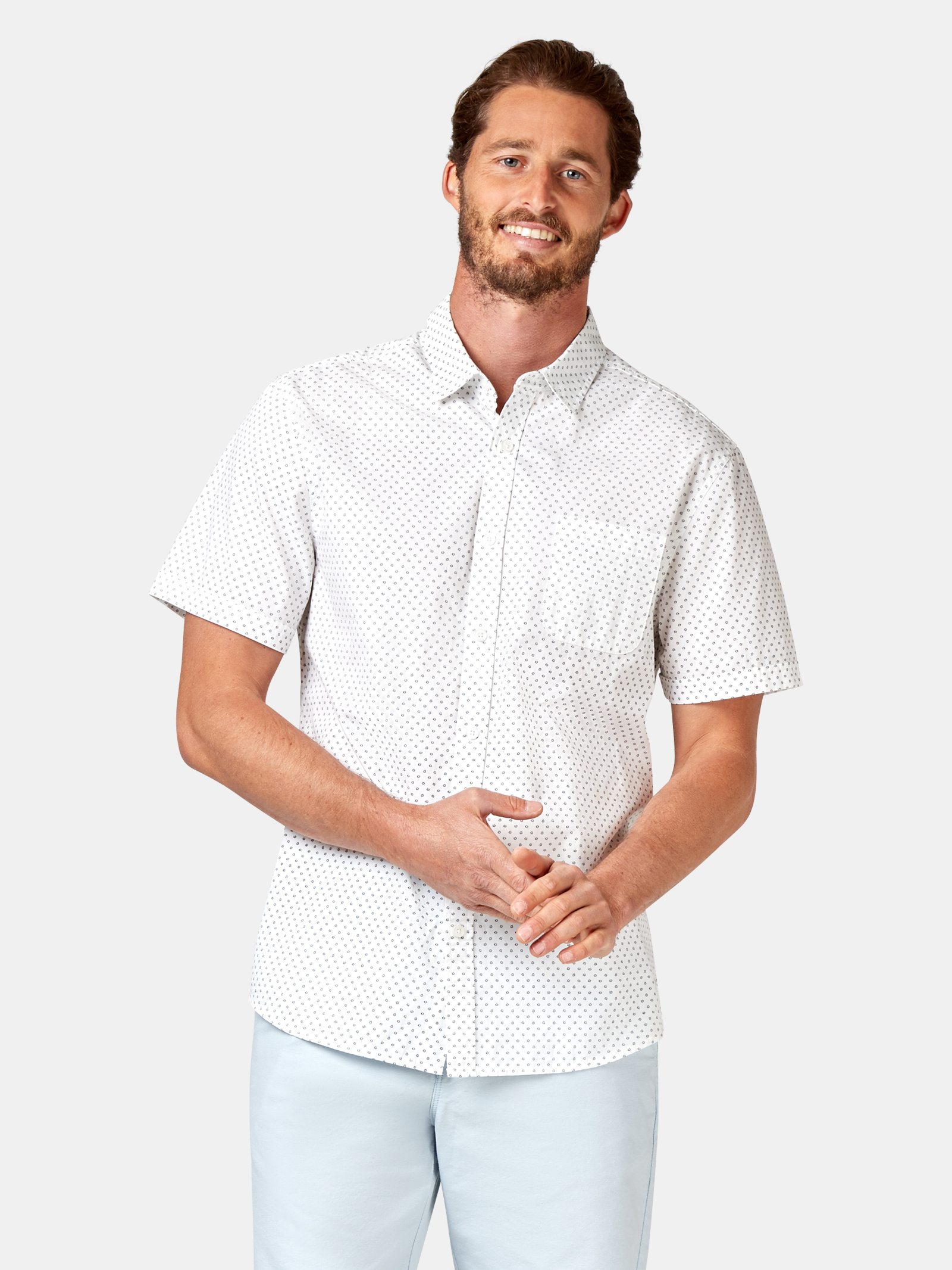 Devon Short Sleeve Print Shirt | Jeanswest